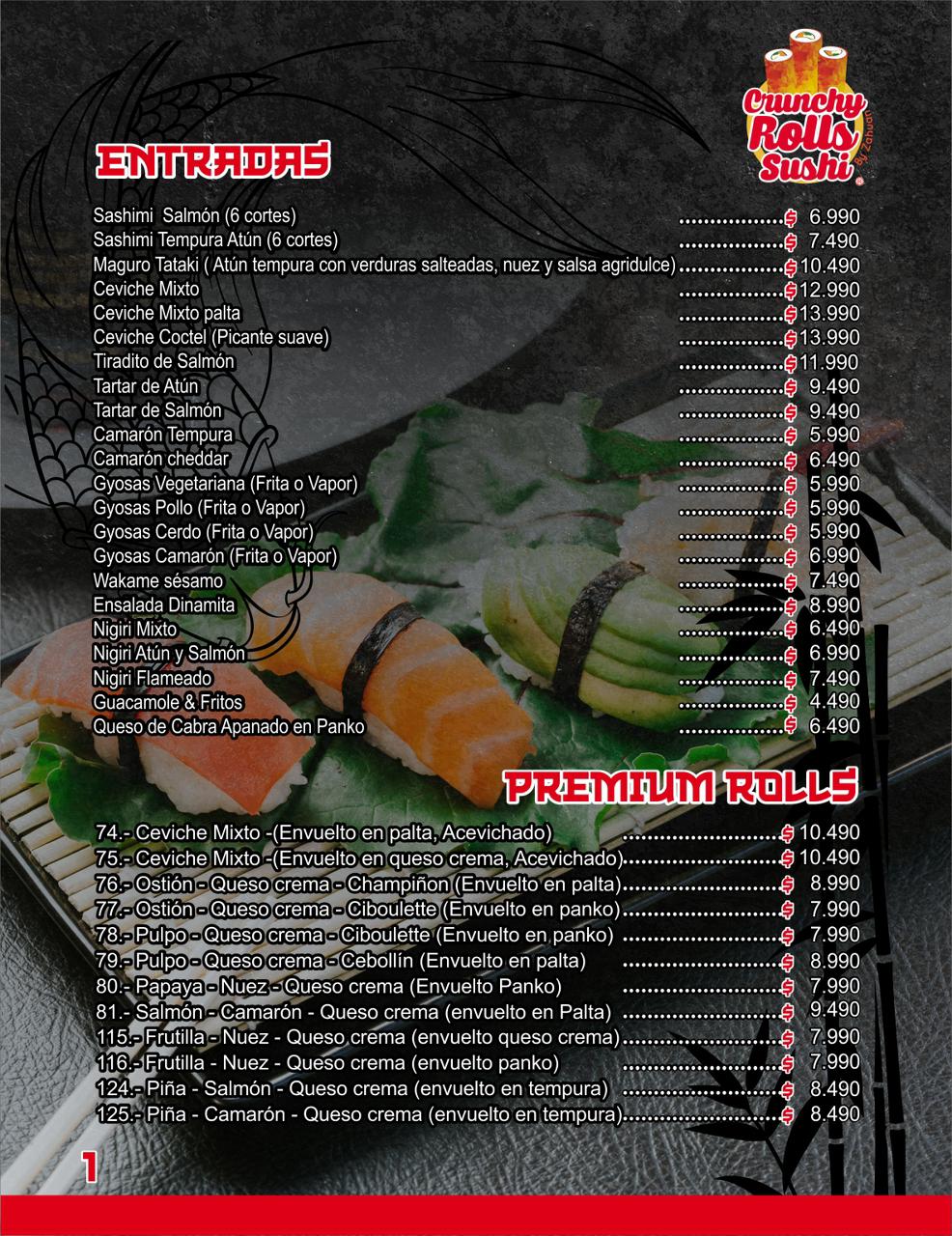 Carta menú página 2